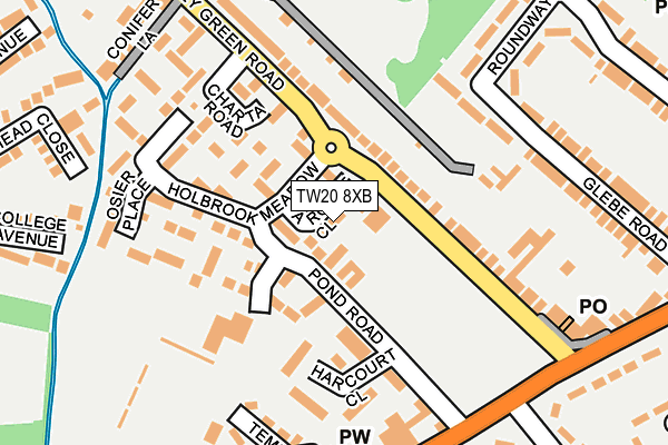 TW20 8XB map - OS OpenMap – Local (Ordnance Survey)