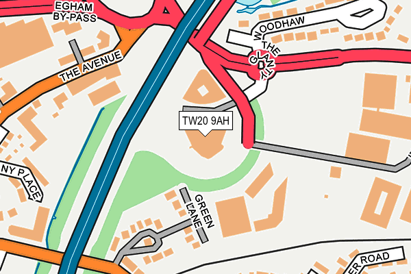 TW20 9AH map - OS OpenMap – Local (Ordnance Survey)