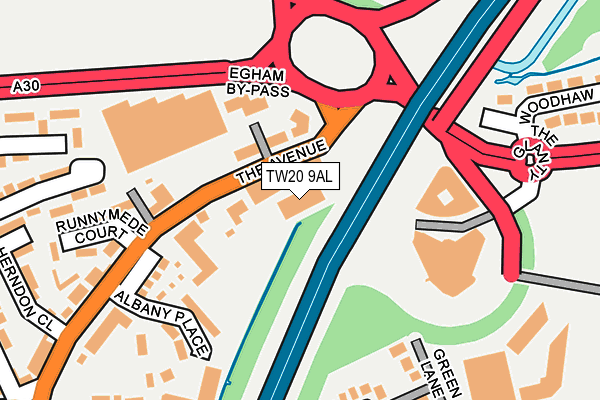 TW20 9AL map - OS OpenMap – Local (Ordnance Survey)