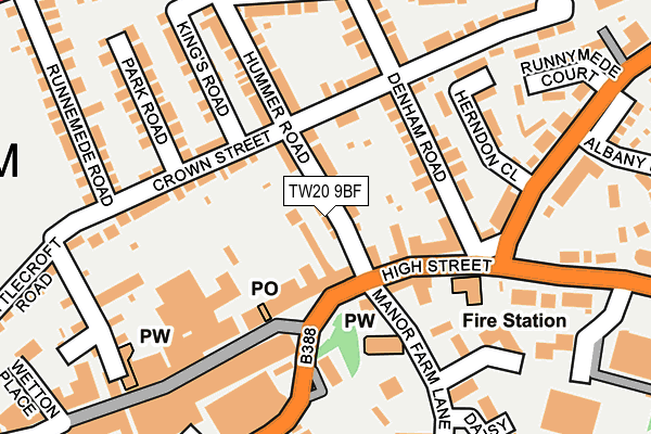 TW20 9BF map - OS OpenMap – Local (Ordnance Survey)