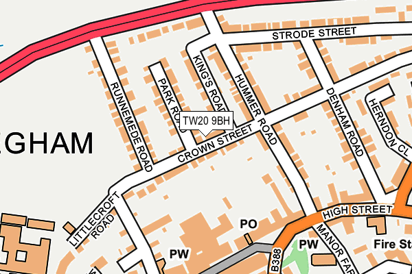 TW20 9BH map - OS OpenMap – Local (Ordnance Survey)