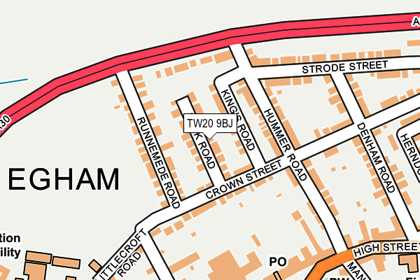 TW20 9BJ map - OS OpenMap – Local (Ordnance Survey)