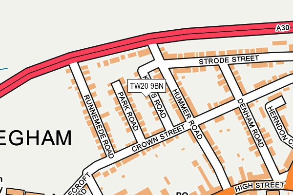 TW20 9BN map - OS OpenMap – Local (Ordnance Survey)