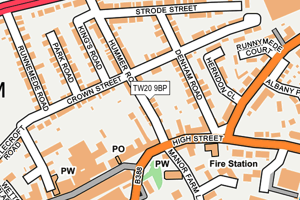 TW20 9BP map - OS OpenMap – Local (Ordnance Survey)