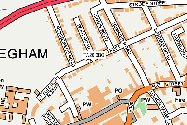 TW20 9BQ map - OS OpenMap – Local (Ordnance Survey)