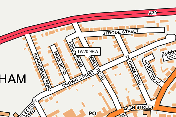 TW20 9BW map - OS OpenMap – Local (Ordnance Survey)