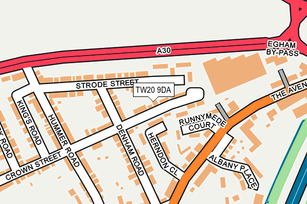 TW20 9DA map - OS OpenMap – Local (Ordnance Survey)