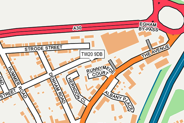 TW20 9DB map - OS OpenMap – Local (Ordnance Survey)