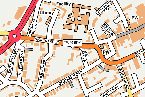 TW20 9DY map - OS OpenMap – Local (Ordnance Survey)