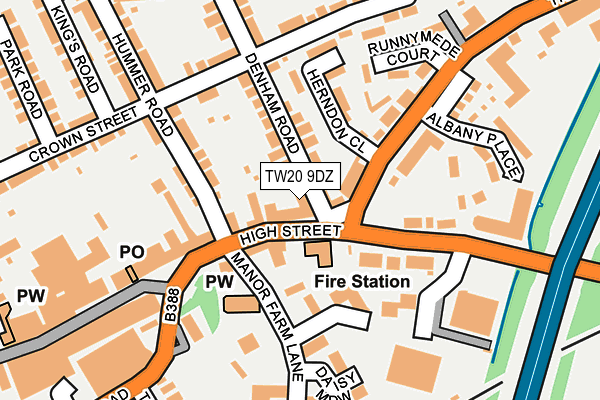 TW20 9DZ map - OS OpenMap – Local (Ordnance Survey)