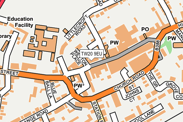 TW20 9EU map - OS OpenMap – Local (Ordnance Survey)