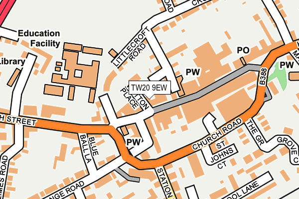 TW20 9EW map - OS OpenMap – Local (Ordnance Survey)