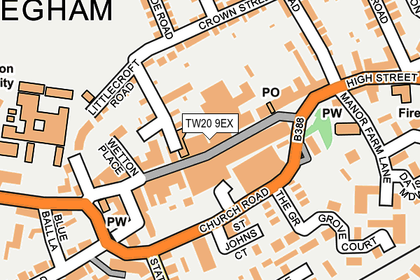 TW20 9EX map - OS OpenMap – Local (Ordnance Survey)