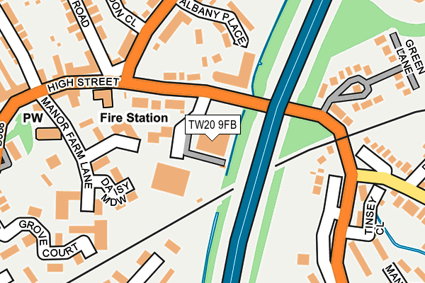 TW20 9FB map - OS OpenMap – Local (Ordnance Survey)