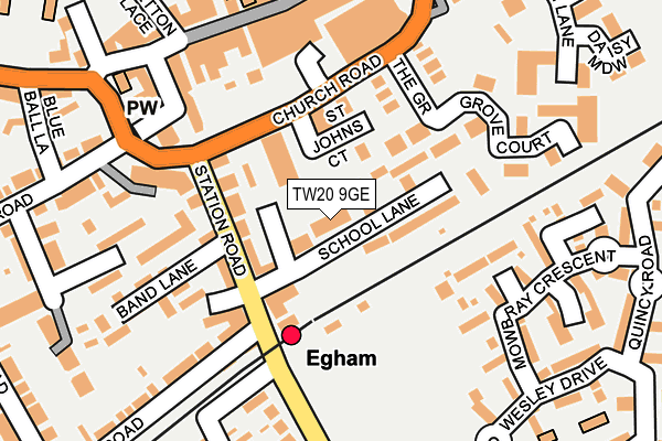 TW20 9GE map - OS OpenMap – Local (Ordnance Survey)