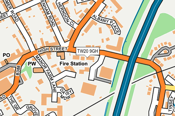 TW20 9GH map - OS OpenMap – Local (Ordnance Survey)