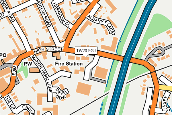 TW20 9GJ map - OS OpenMap – Local (Ordnance Survey)