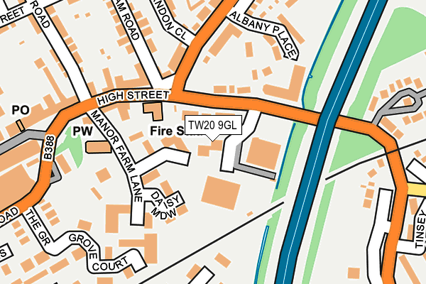 TW20 9GL map - OS OpenMap – Local (Ordnance Survey)