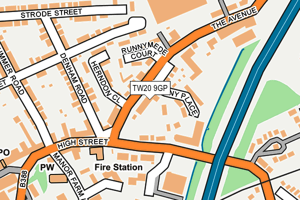 TW20 9GP map - OS OpenMap – Local (Ordnance Survey)