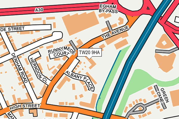 TW20 9HA map - OS OpenMap – Local (Ordnance Survey)