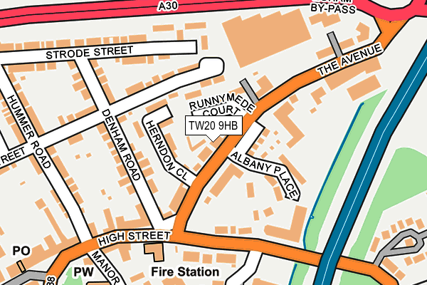 TW20 9HB map - OS OpenMap – Local (Ordnance Survey)