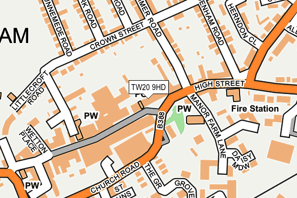 TW20 9HD map - OS OpenMap – Local (Ordnance Survey)