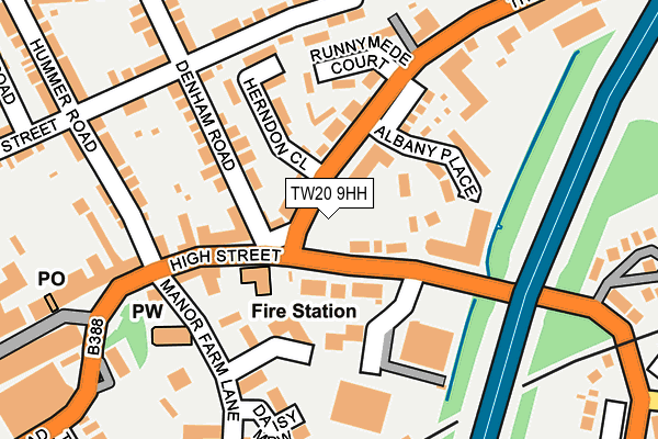 TW20 9HH map - OS OpenMap – Local (Ordnance Survey)