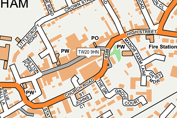 TW20 9HN map - OS OpenMap – Local (Ordnance Survey)