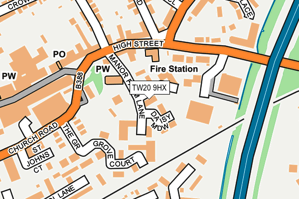 TW20 9HX map - OS OpenMap – Local (Ordnance Survey)