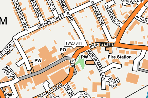 TW20 9HY map - OS OpenMap – Local (Ordnance Survey)