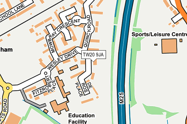 TW20 9JA map - OS OpenMap – Local (Ordnance Survey)