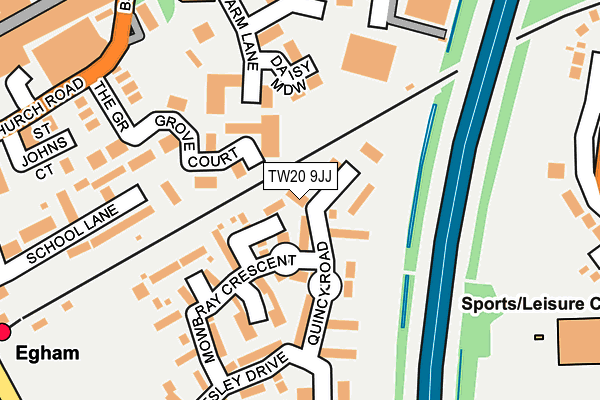 TW20 9JJ map - OS OpenMap – Local (Ordnance Survey)