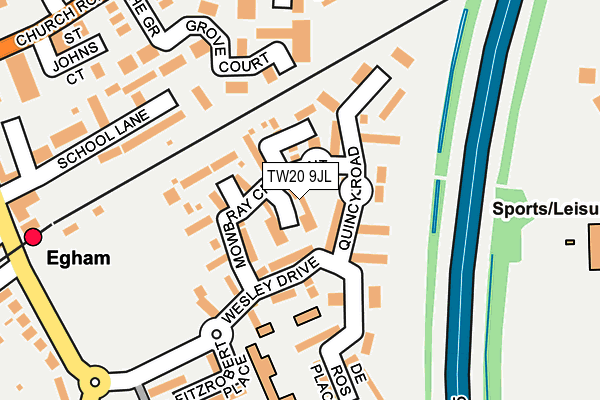 TW20 9JL map - OS OpenMap – Local (Ordnance Survey)