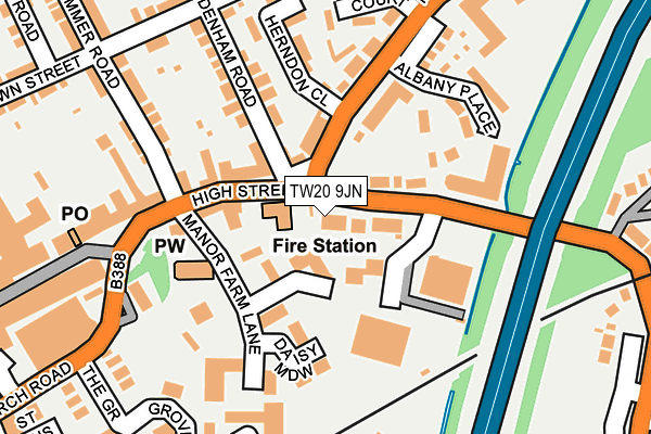 TW20 9JN map - OS OpenMap – Local (Ordnance Survey)