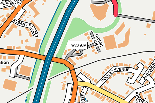 TW20 9JP map - OS OpenMap – Local (Ordnance Survey)
