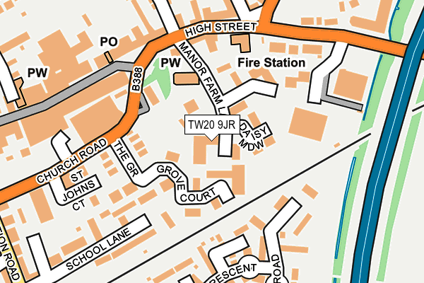 TW20 9JR map - OS OpenMap – Local (Ordnance Survey)