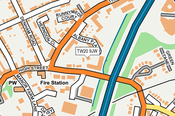 TW20 9JW map - OS OpenMap – Local (Ordnance Survey)