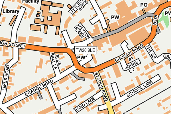 TW20 9LE map - OS OpenMap – Local (Ordnance Survey)