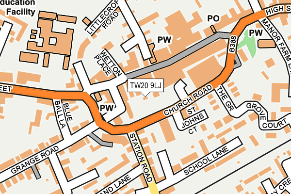 TW20 9LJ map - OS OpenMap – Local (Ordnance Survey)