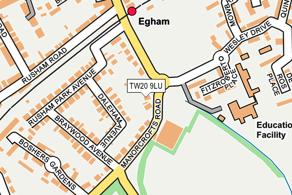 TW20 9LU map - OS OpenMap – Local (Ordnance Survey)