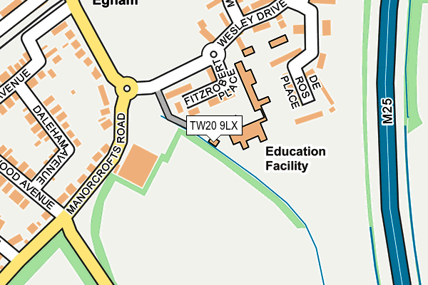 TW20 9LX map - OS OpenMap – Local (Ordnance Survey)