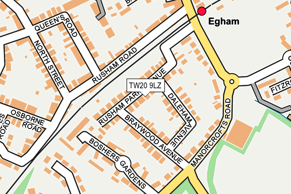 TW20 9LZ map - OS OpenMap – Local (Ordnance Survey)