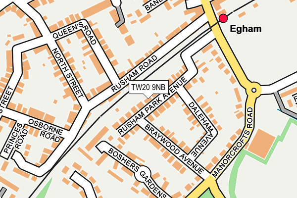 TW20 9NB map - OS OpenMap – Local (Ordnance Survey)
