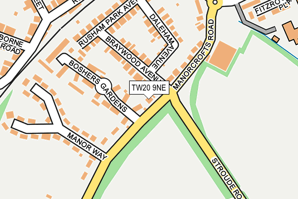 TW20 9NE map - OS OpenMap – Local (Ordnance Survey)