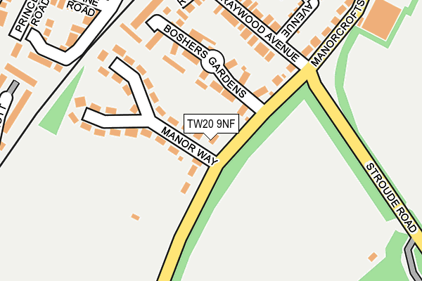 TW20 9NF map - OS OpenMap – Local (Ordnance Survey)