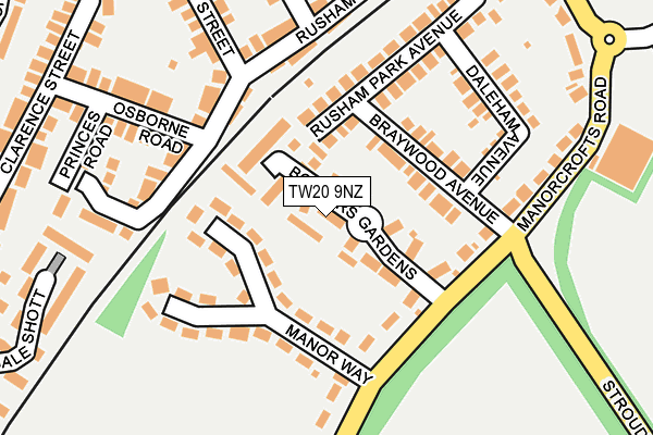TW20 9NZ map - OS OpenMap – Local (Ordnance Survey)