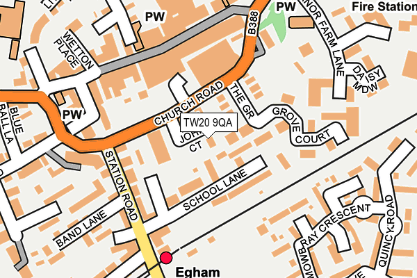 TW20 9QA map - OS OpenMap – Local (Ordnance Survey)