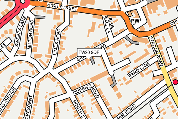 TW20 9QF map - OS OpenMap – Local (Ordnance Survey)