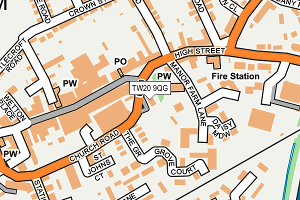 TW20 9QG map - OS OpenMap – Local (Ordnance Survey)