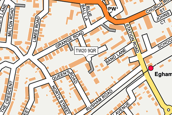 TW20 9QR map - OS OpenMap – Local (Ordnance Survey)
